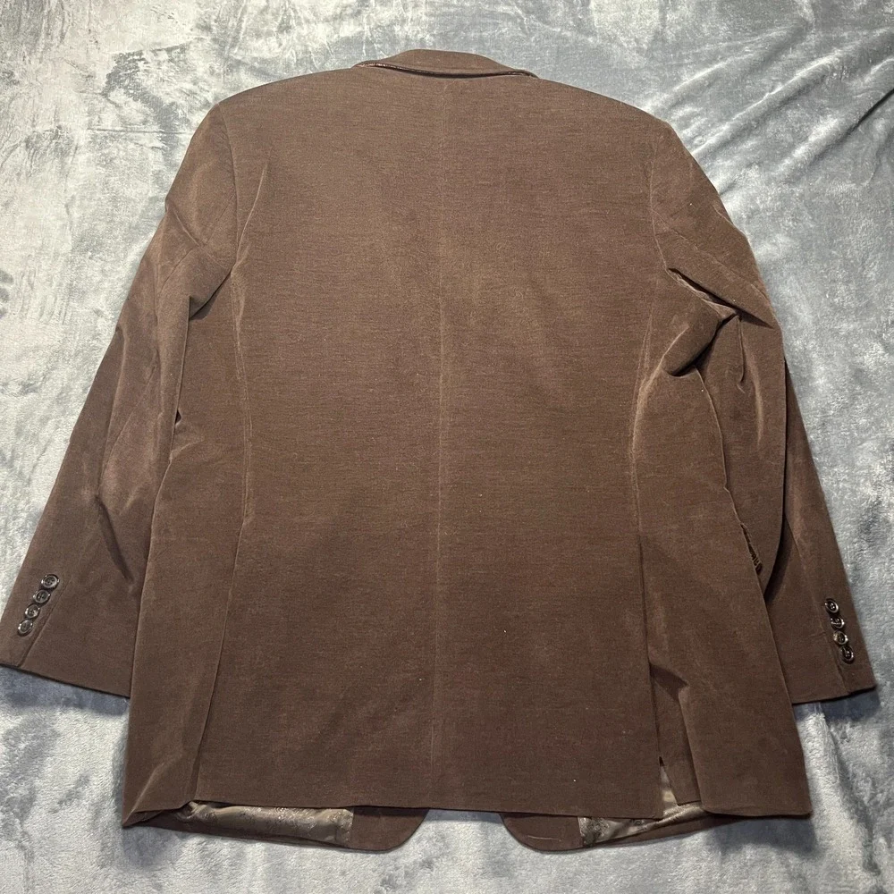 Hugo Boss Velvet Blazer Men's 46R Brown Sport Coat Jacket Stretch Paisley Lined